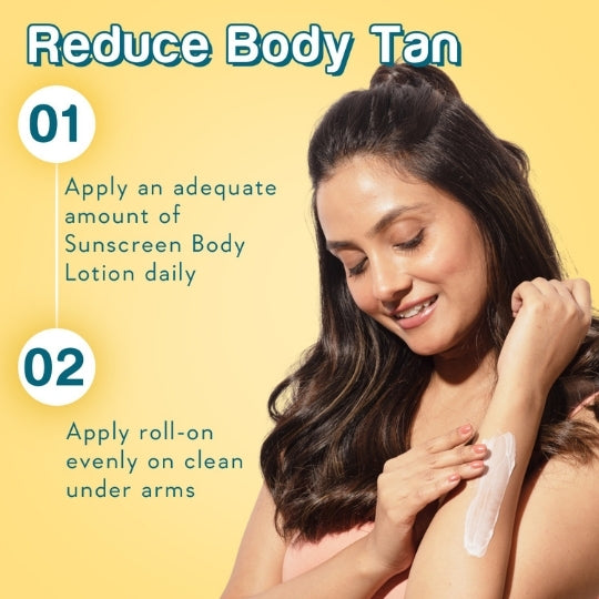 how to use spf body lotion and underarm roll on for all day freshness
