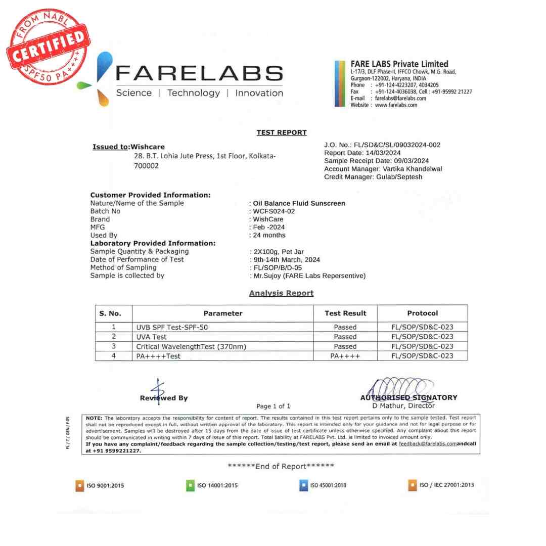 Niacinamide Oil Balance Fluid Sunscreen | SPF50 PA++++