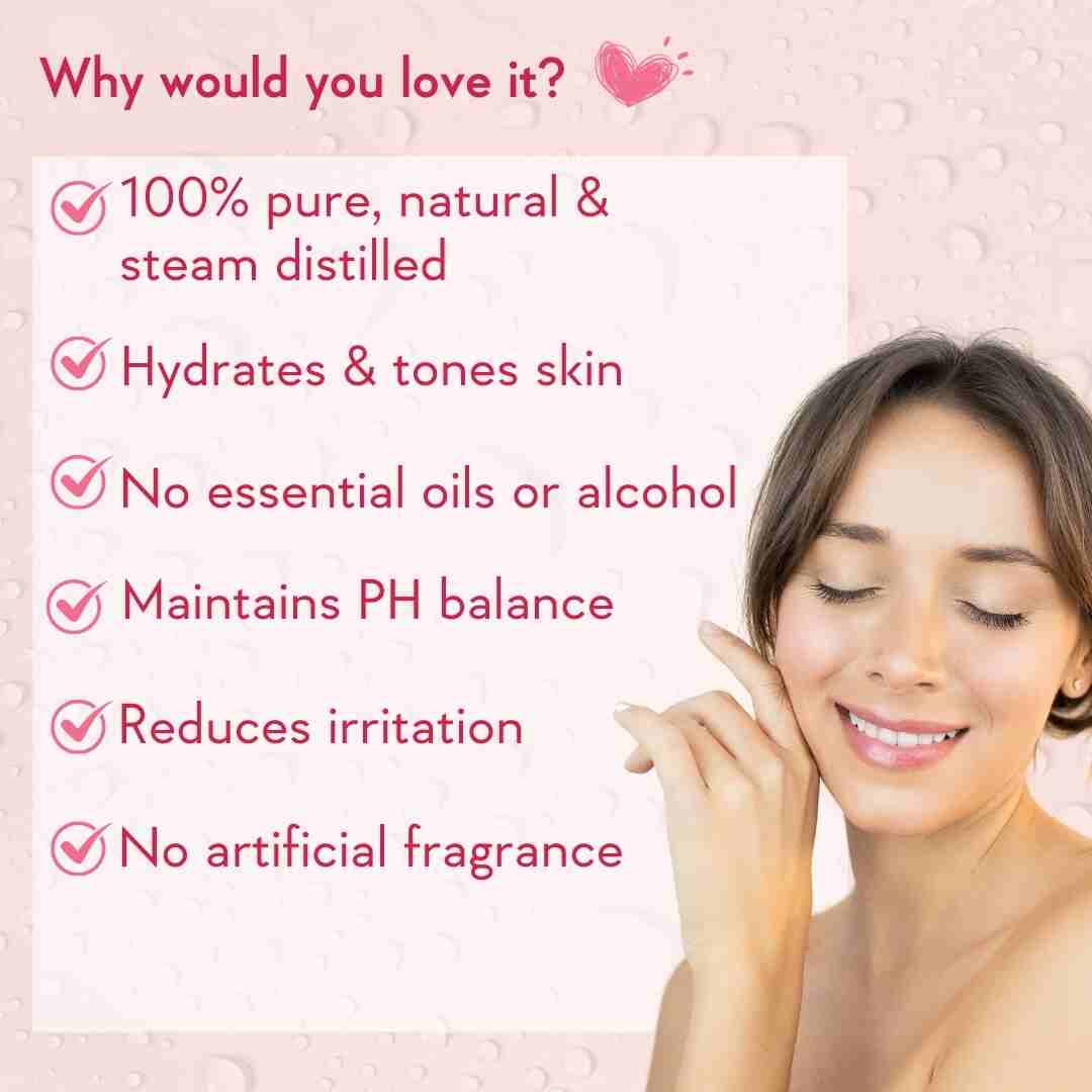 picture describing about benefits of rosewater
