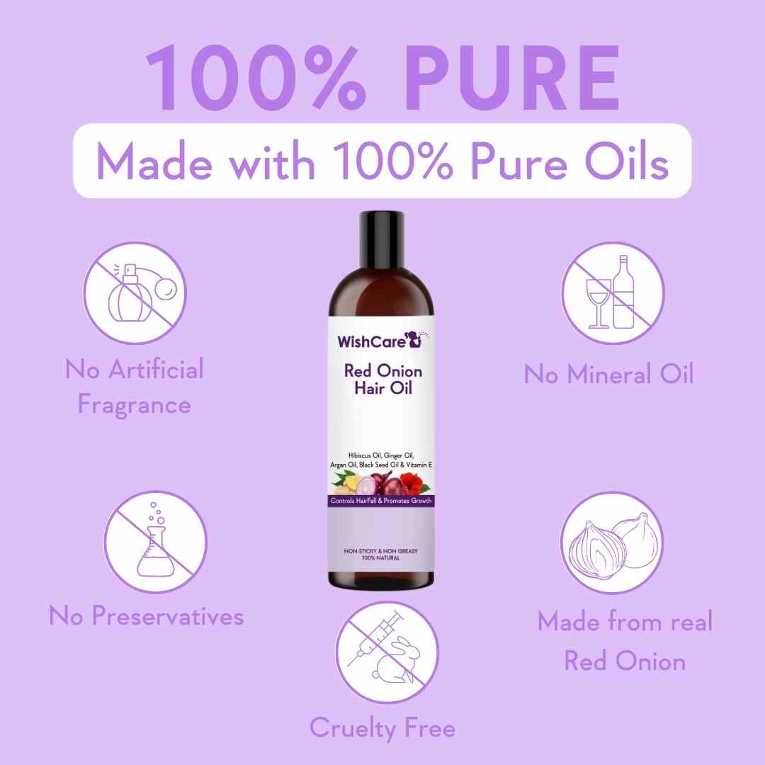 key pointers about natural and pure red onion hair oil