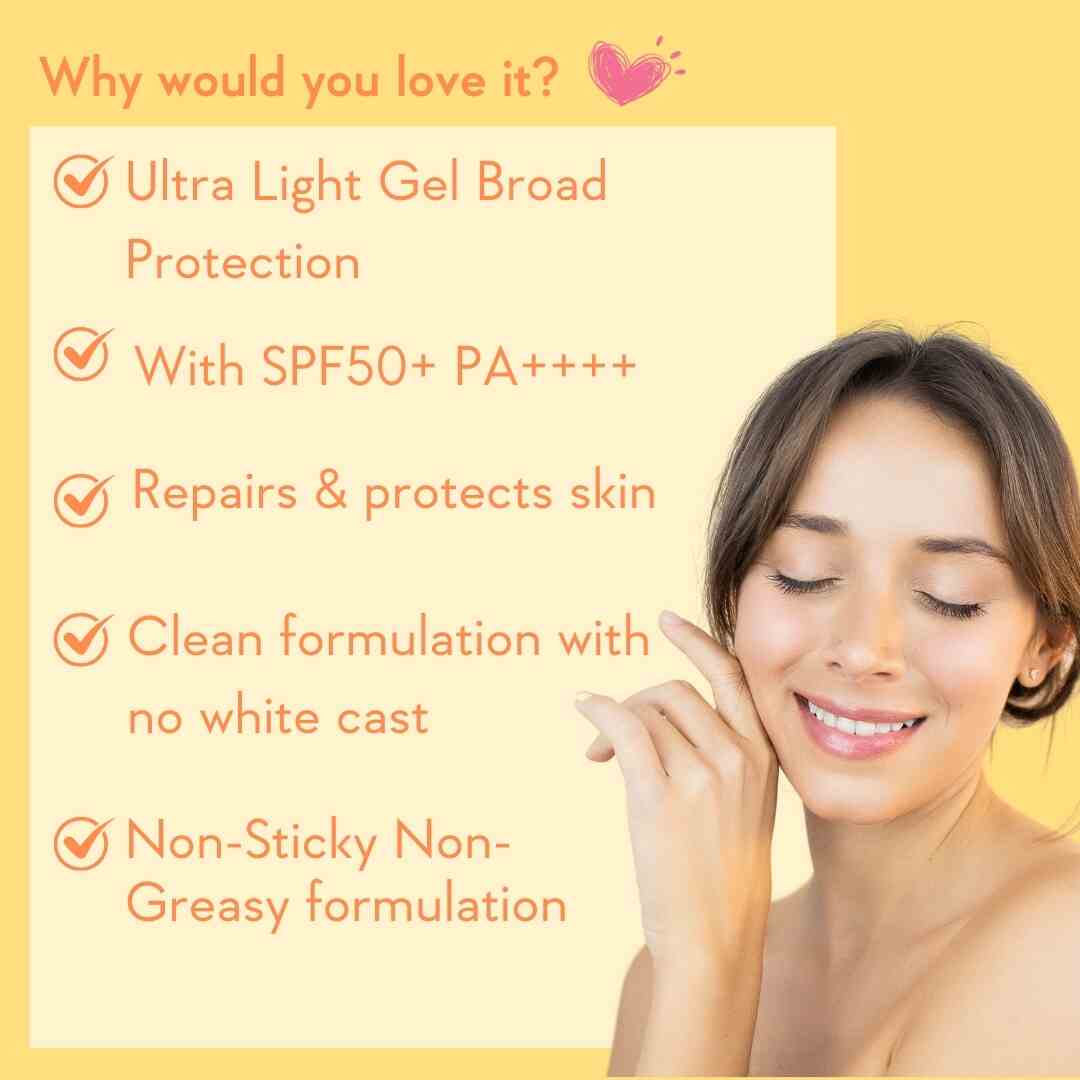 picture describing benefits of using spf gel sun sunscreen