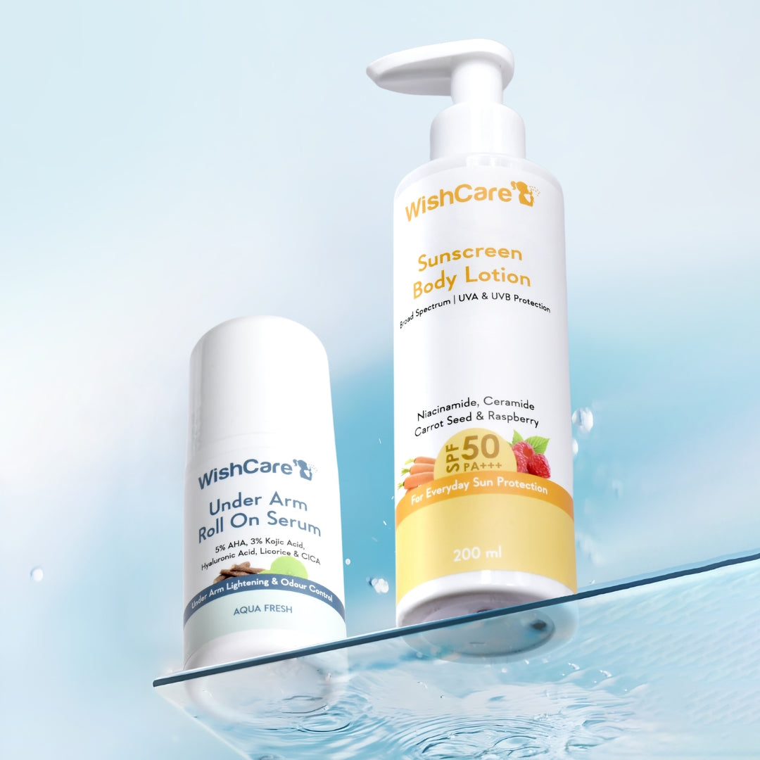 sunscreen body lotion and underarm roll on