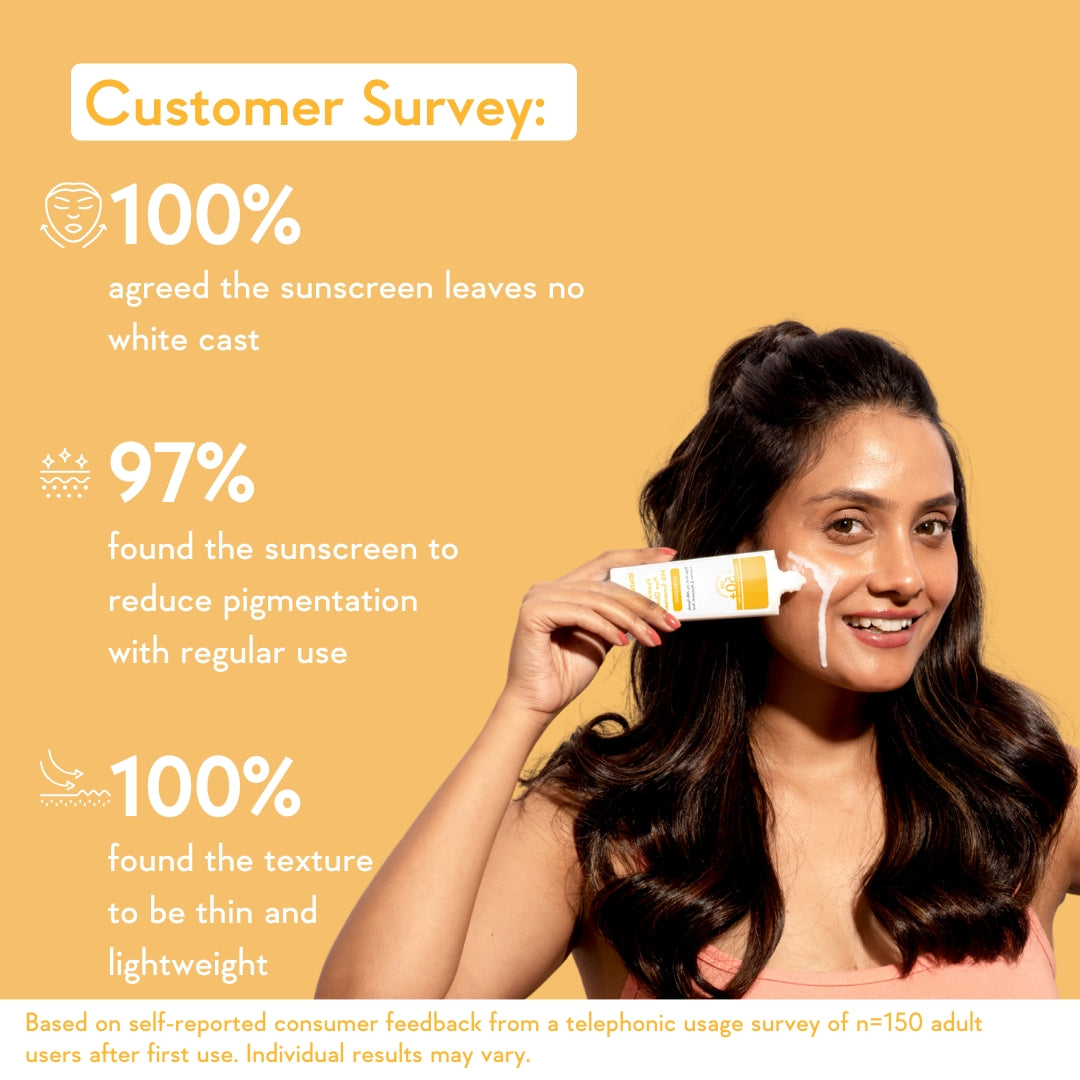 customer survey after using vitamin c sunscreen for face