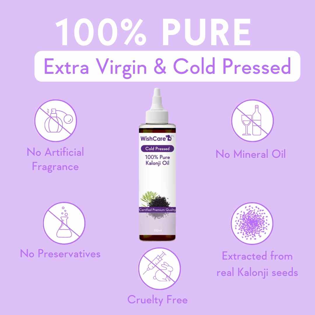 pure extra virgin and cold pressed kalonji oil use for hair