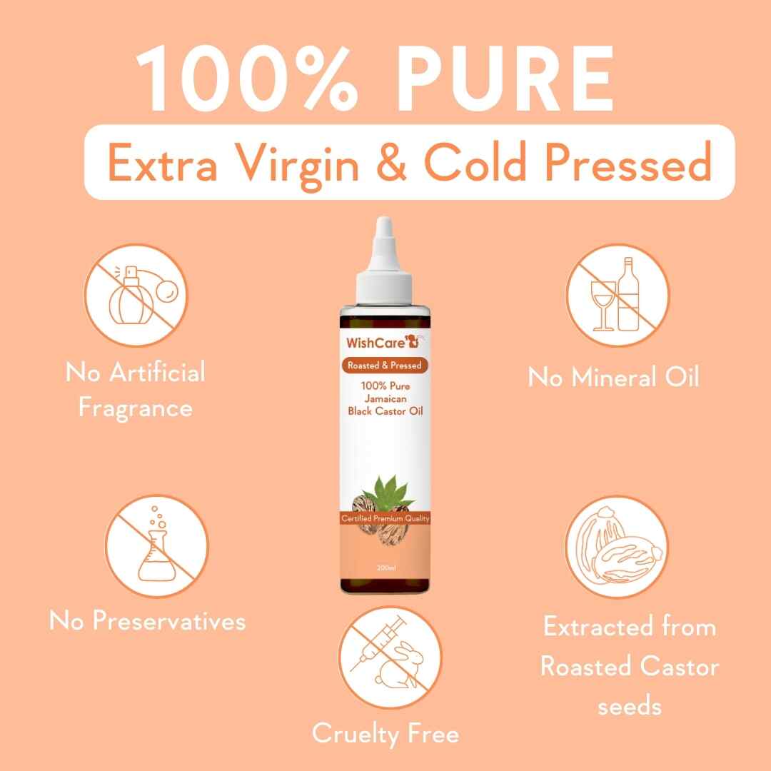 pure extra virgin and cold pressed jamaican castor oil