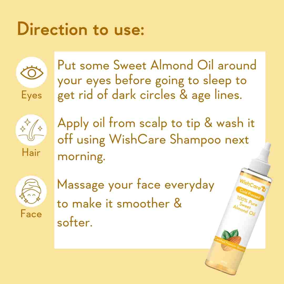 how to use sweet almond oil on eyes hair and face