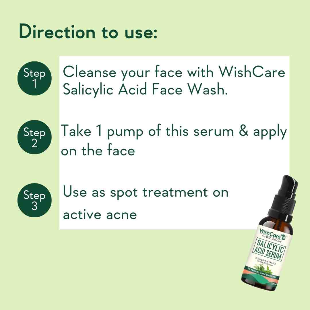 direction to use salicylic acid face serum to get clear acne free skin