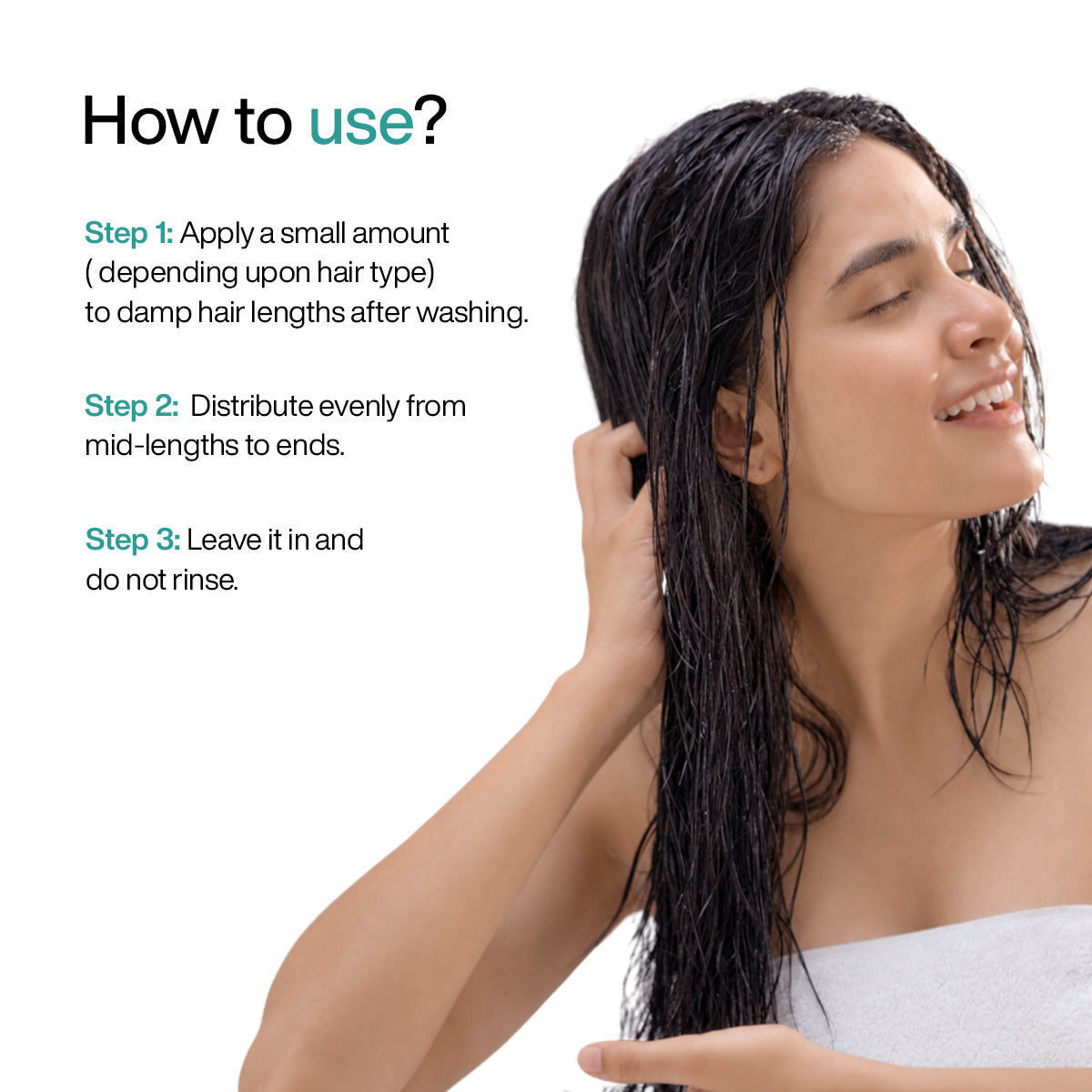 How to use leave in hair conditioner for frizzy hair - keep in frizzy hair conditioner on damp hair, no rinse