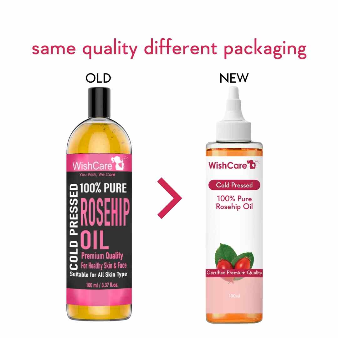 old and new packaging image of rosehip oil