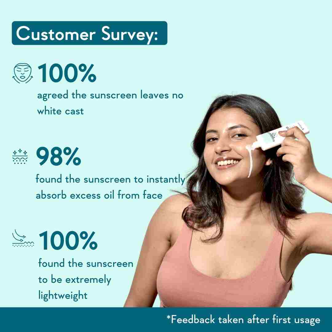 customer survey after using sunscreen for oily skin
