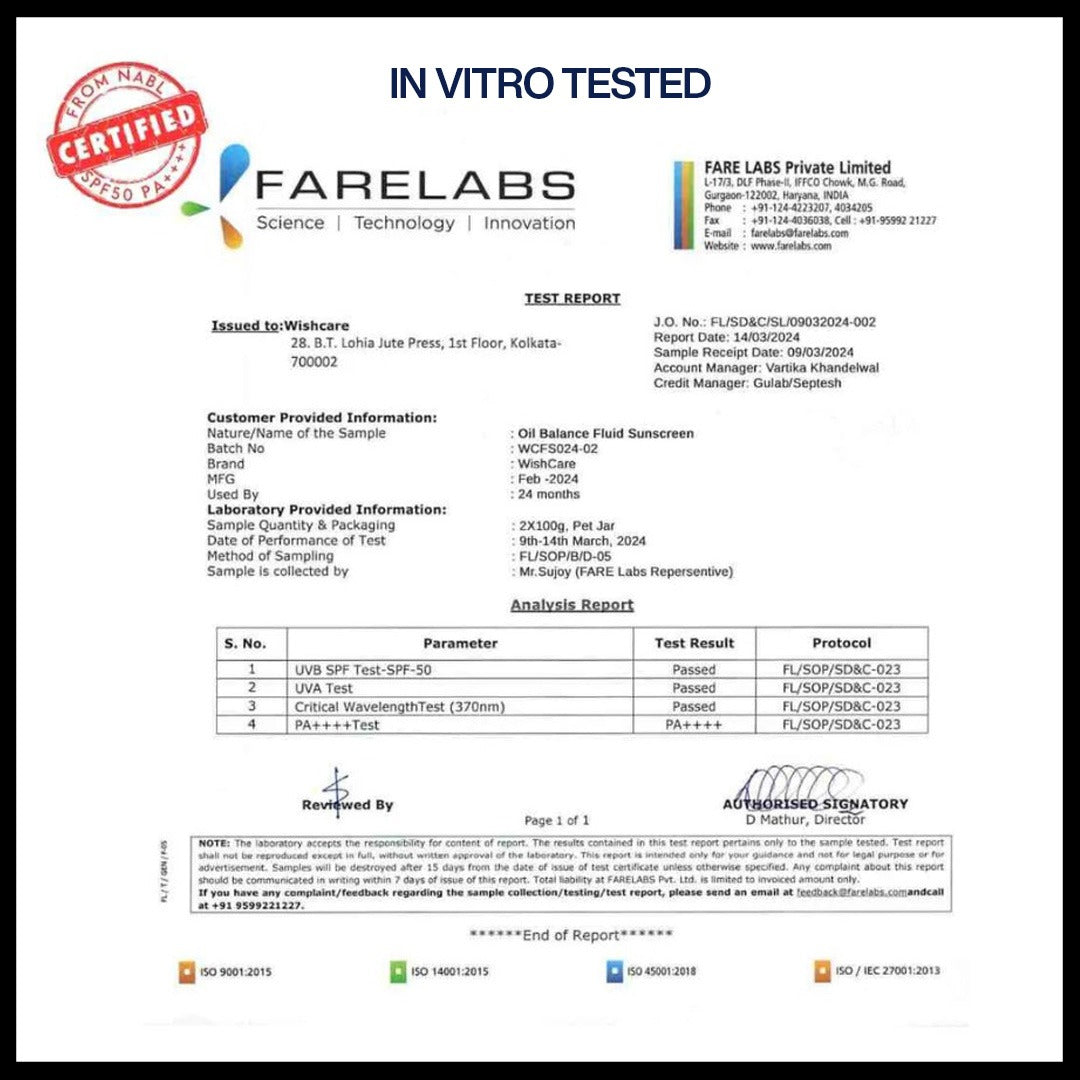 Niacinamide Oil Balance Fluid Sunscreen | SPF50 PA++++