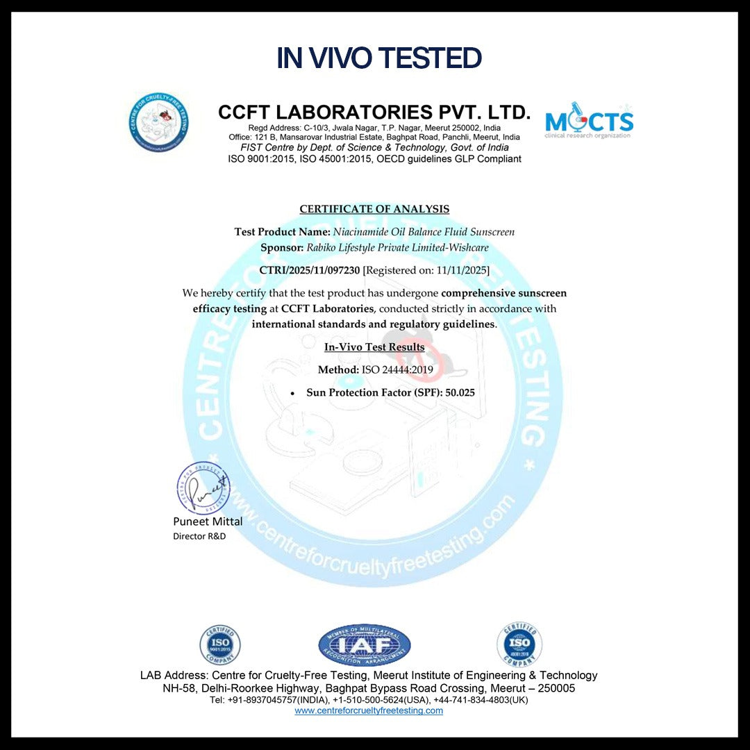 Niacinamide Oil Balance Fluid Sunscreen | SPF50 PA++++