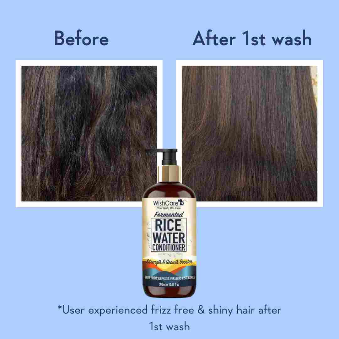 picture describing before and after images of using best hair conditioner for hair growth