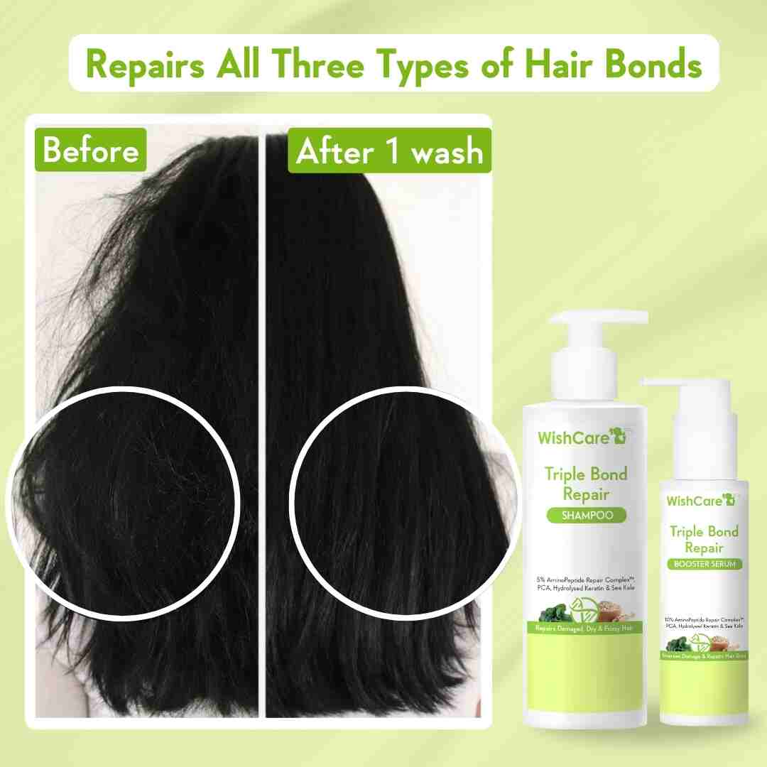 before and after effect using triple bond booster serum