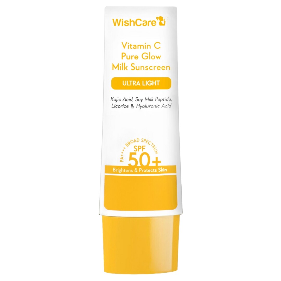 wishcare vitamin c pure glow milk sunscreen