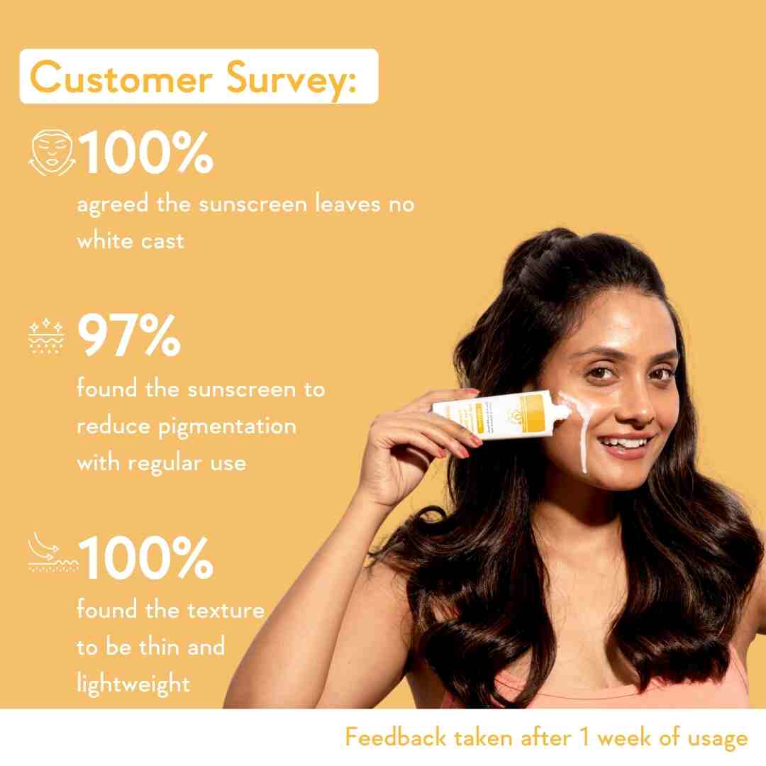 customer survey after using vitamin c sunscreen for face