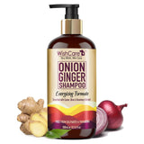 Onion Ginger Shampoo - Strengthening Formula - For All Hair Types - 300 ml - WishCare - onion-ginger-shampoo - __infotab1:onion-hair-shampoo, __infotab2:best-onion-shampoo, __tab1:how-to-sham